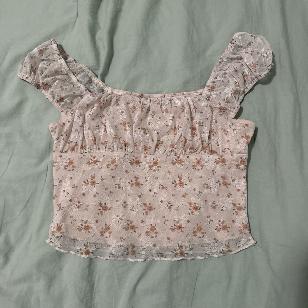 Tilly's Floral Blouse with Ruffle Sleeves
